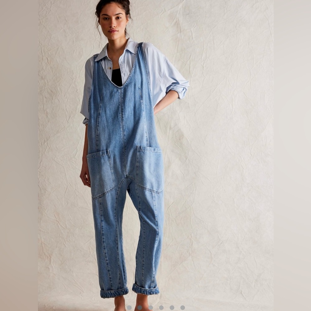 We the Free High Roller Denim Jumpsuit - XS